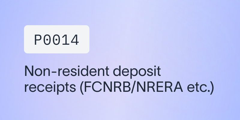 P0014 Purpose Code – Non-resident deposit receipts (FCNRB/NRERA etc ...